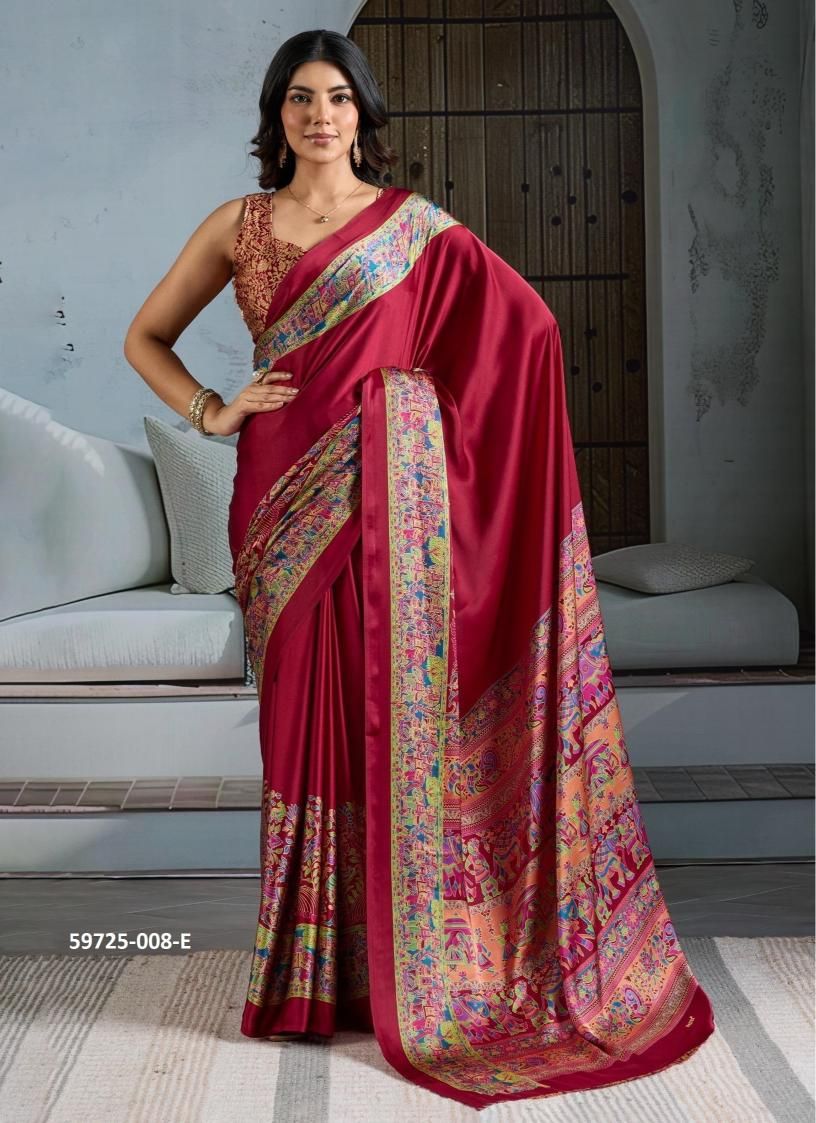 AJRAKH 8 - Catalog # 59725 (Set of 6 Sarees) by Brand RAJTEX FABRICS