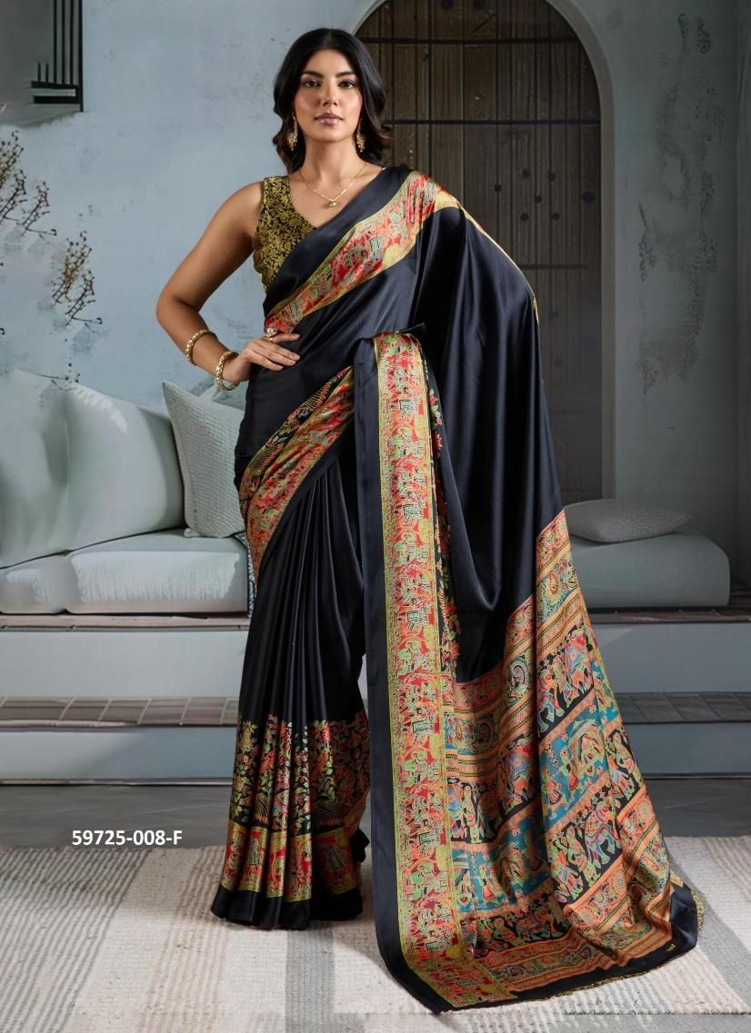 AJRAKH 8 - Catalog # 59725 (Set of 6 Sarees) by Brand RAJTEX FABRICS
