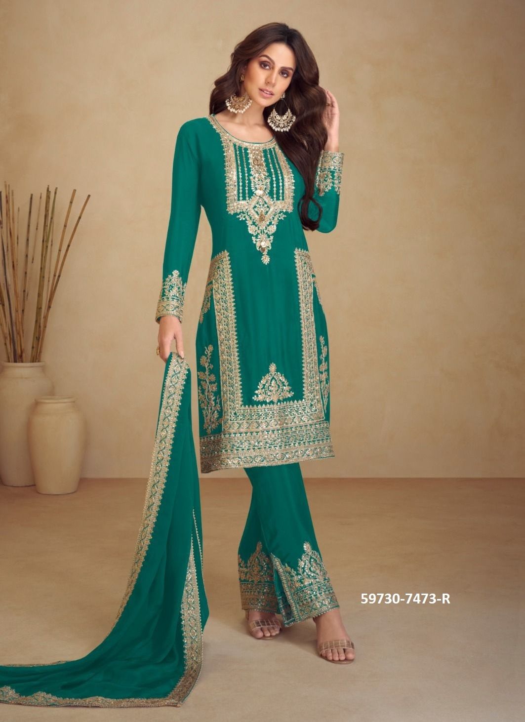 APSARA 5 - Catalog # 59730 (Set of 5 Readymade Salwar Suits) by Brand GULKAYRA DESIGNER