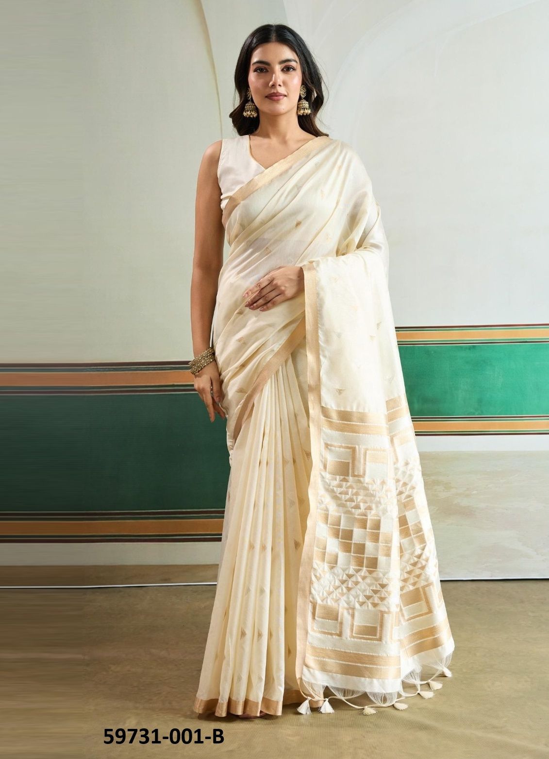 KANOI IKKAT - Catalog # 59731 (Set of 6 Sarees) by Brand RAJTEX FABRICS