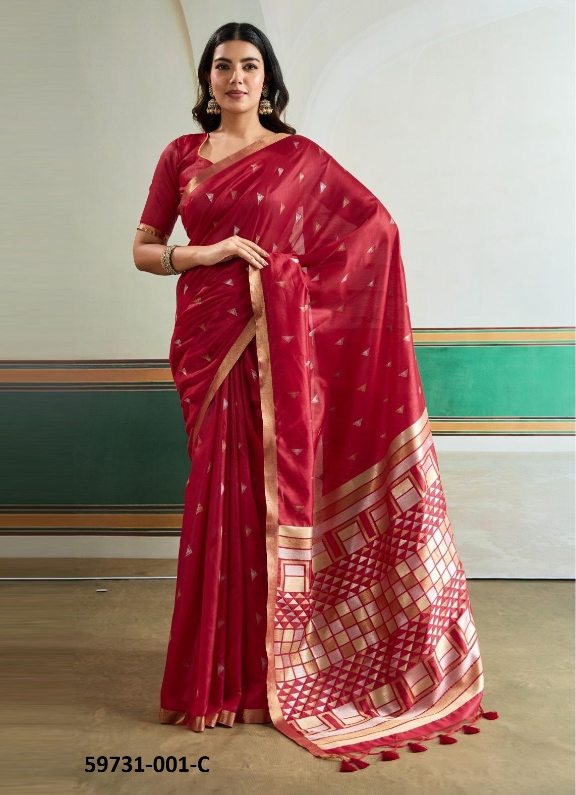 KANOI IKKAT - Catalog # 59731 (Set of 6 Sarees) by Brand RAJTEX FABRICS