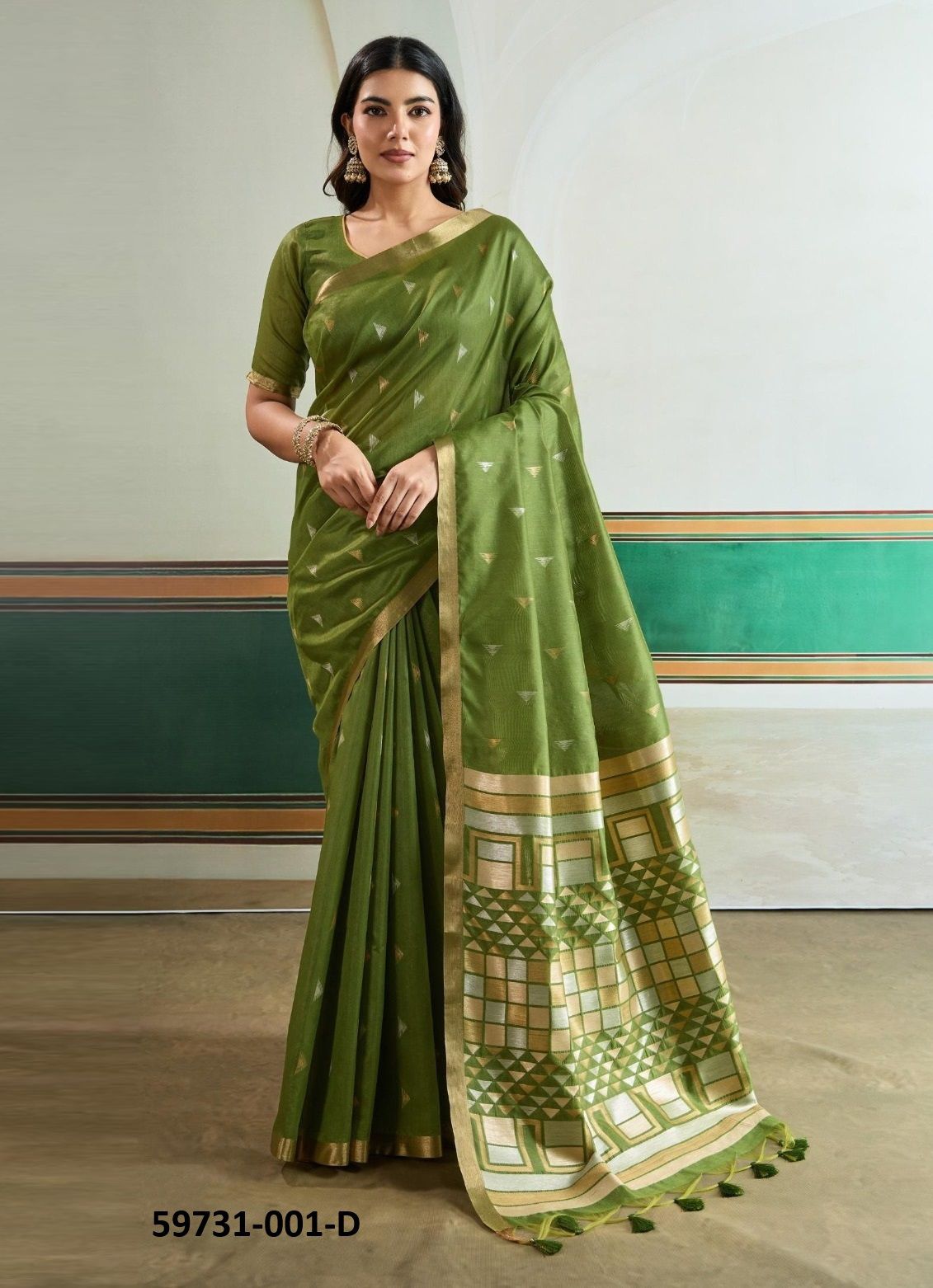 KANOI IKKAT - Catalog # 59731 (Set of 6 Sarees) by Brand RAJTEX FABRICS