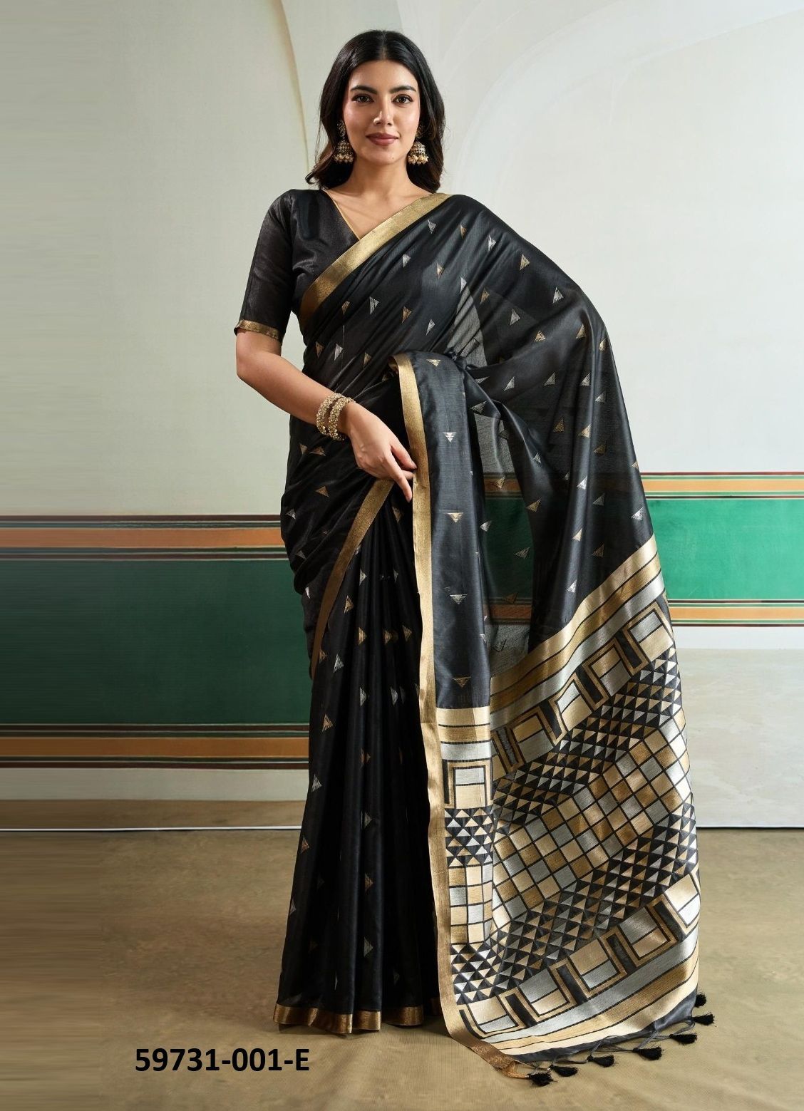KANOI IKKAT - Catalog # 59731 (Set of 6 Sarees) by Brand RAJTEX FABRICS