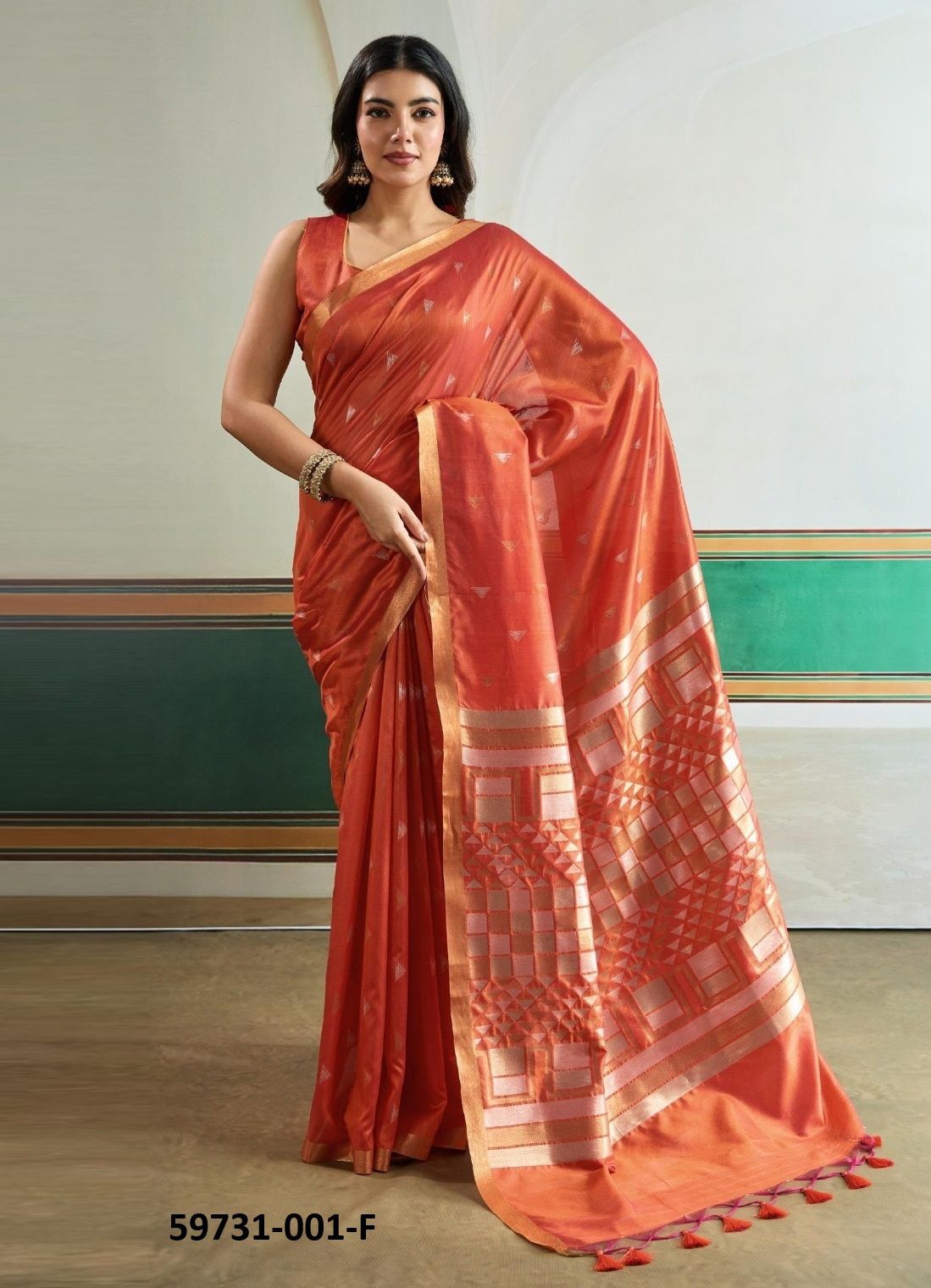 KANOI IKKAT - Catalog # 59731 (Set of 6 Sarees) by Brand RAJTEX FABRICS