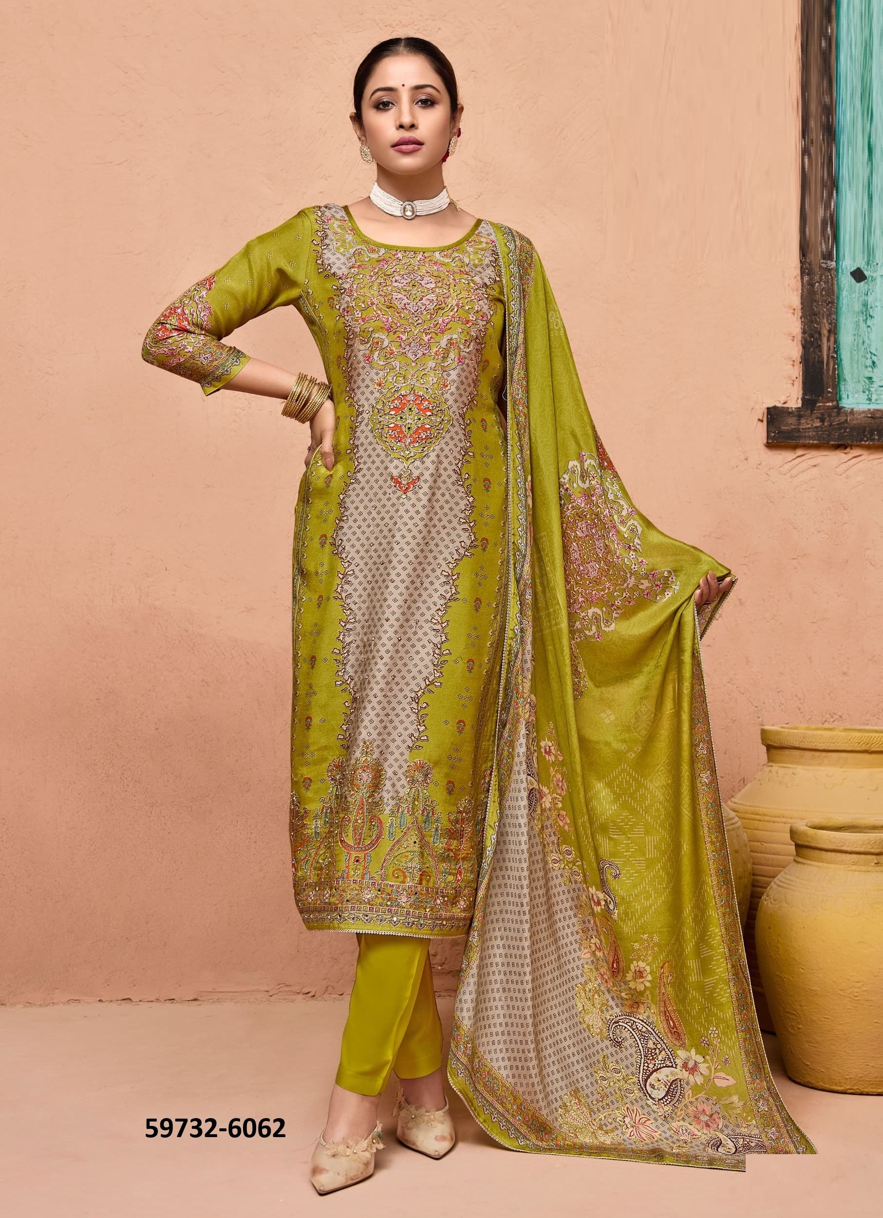 KAPILA - Catalog # 59732 (Set of 4 Readymade Salwar Suits) by Brand RANGOON