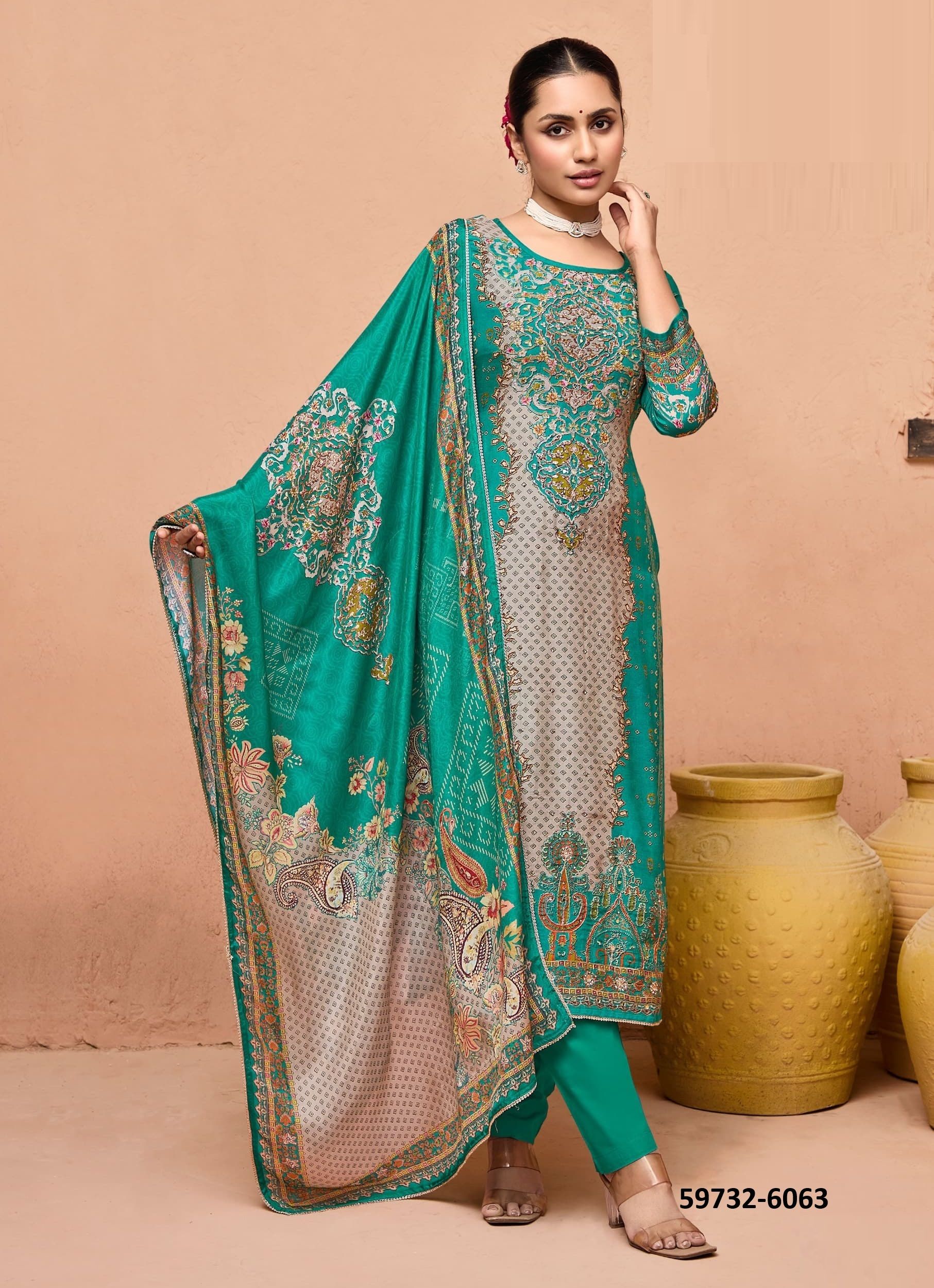 KAPILA - Catalog # 59732 (Set of 4 Readymade Salwar Suits) by Brand RANGOON