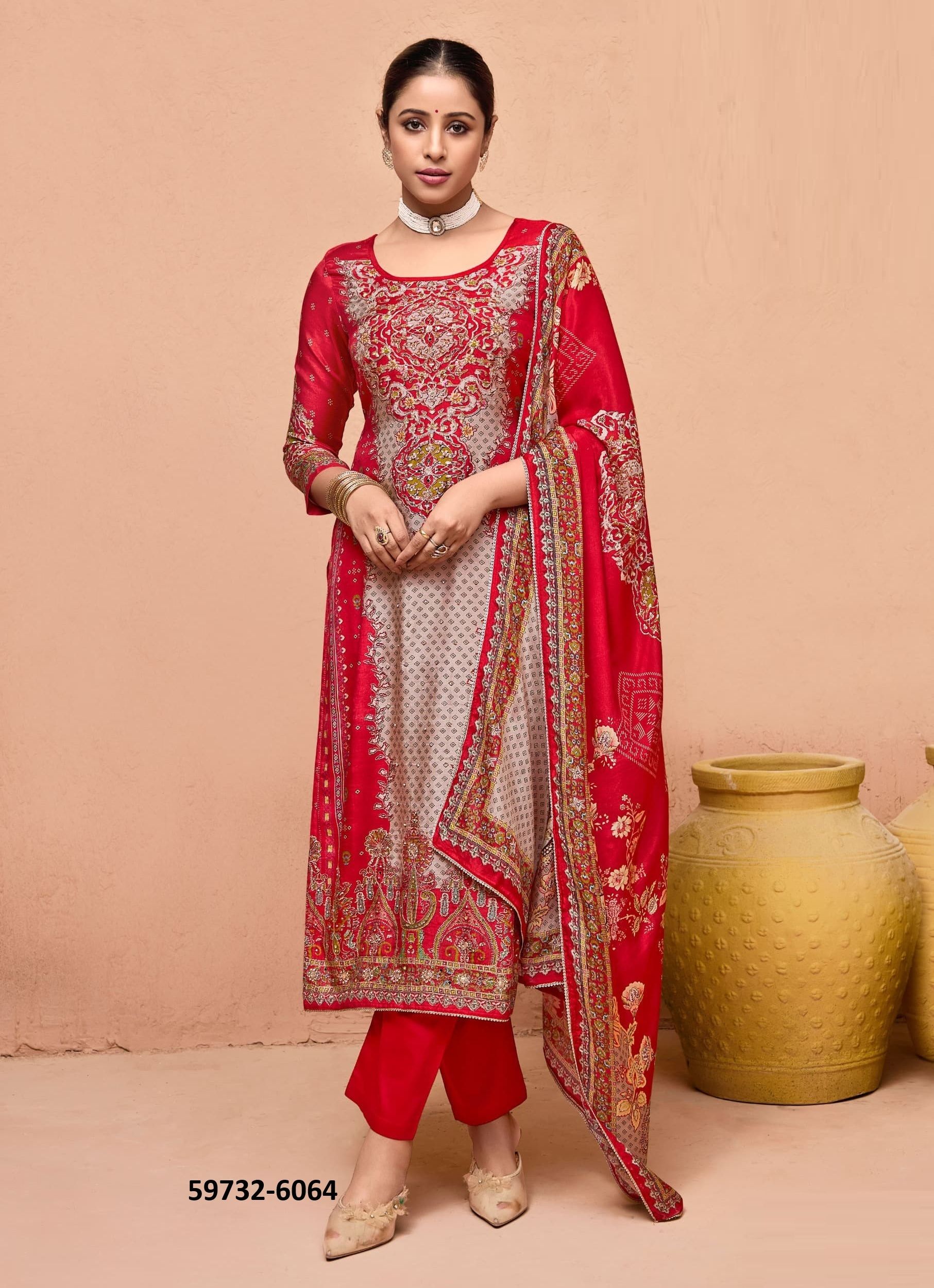 KAPILA - Catalog # 59732 (Set of 4 Readymade Salwar Suits) by Brand RANGOON