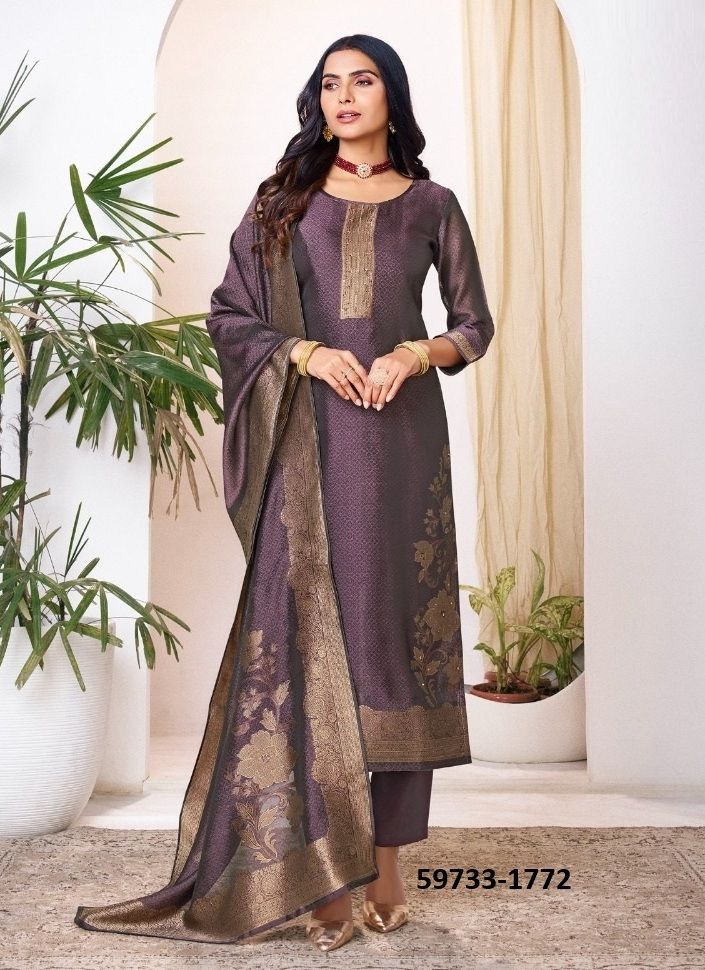 KIAN - Catalog # 59733 (Set of 4 Semi-Stitched / Un-Stitched Suits) by Brand FOUR DOTS