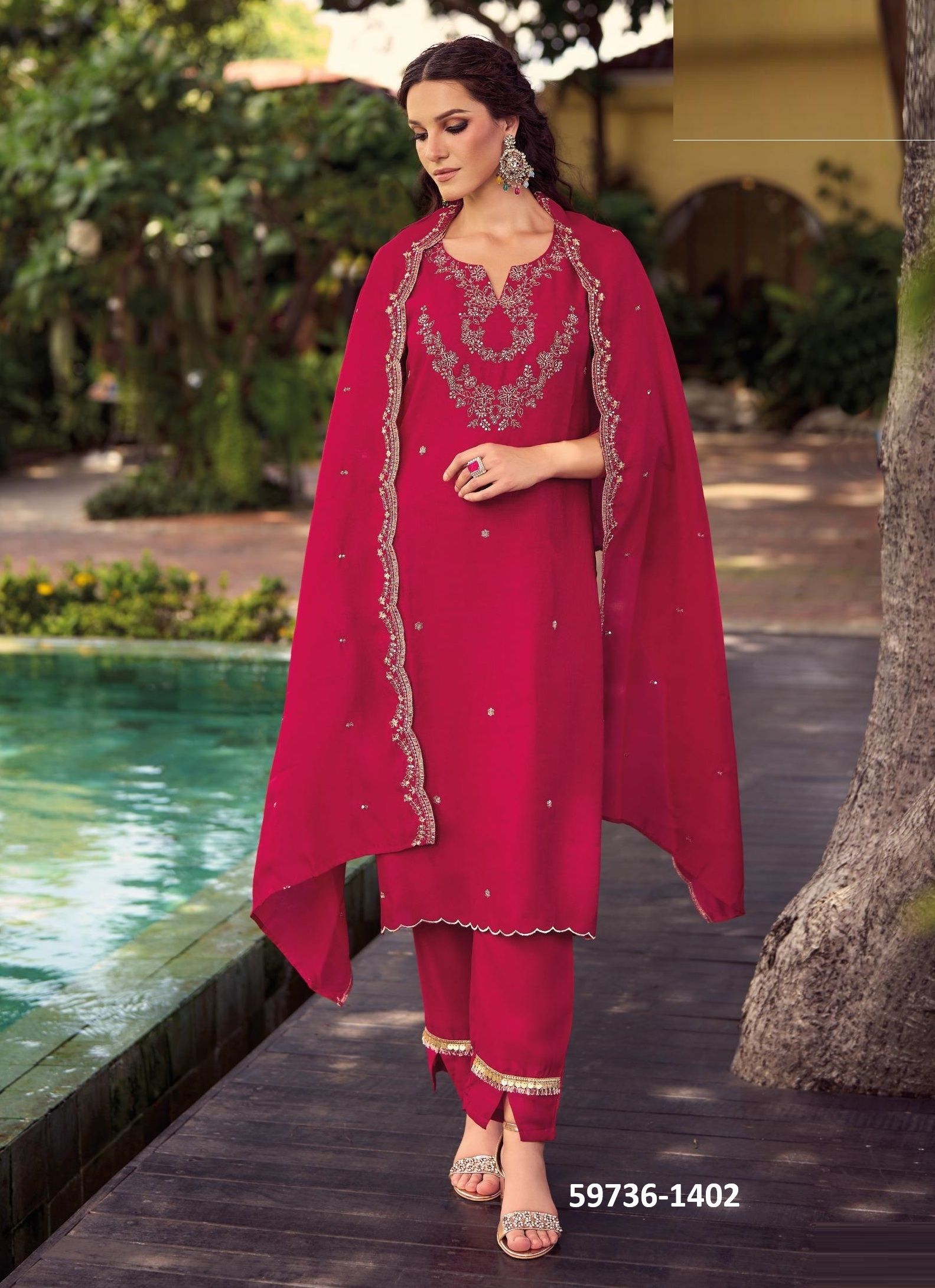 NOOR 2 - Catalog # 59736 (Set of 6 Readymade Salwar Suits) by Brand LADY LEELA