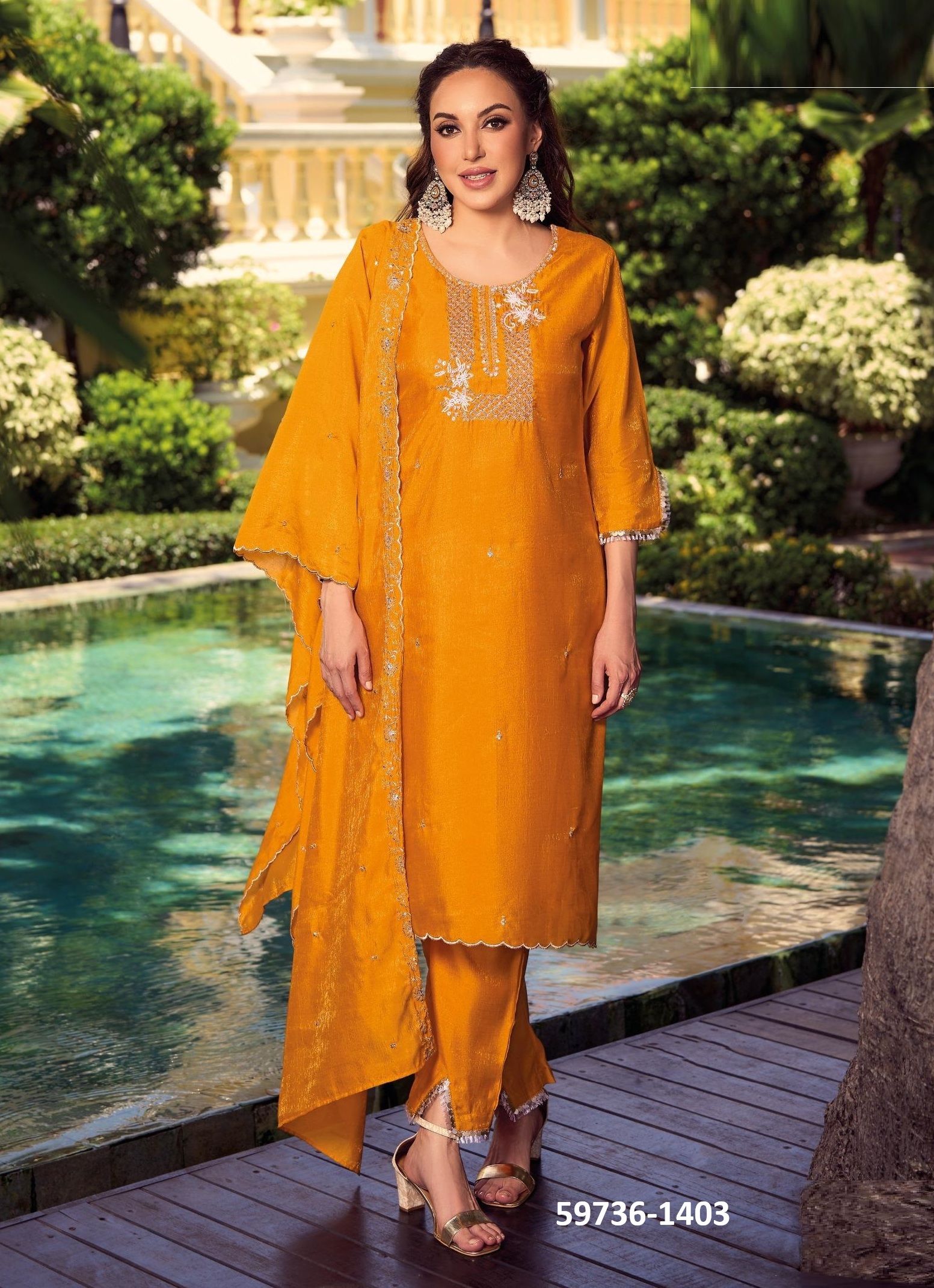 NOOR 2 - Catalog # 59736 (Set of 6 Readymade Salwar Suits) by Brand LADY LEELA