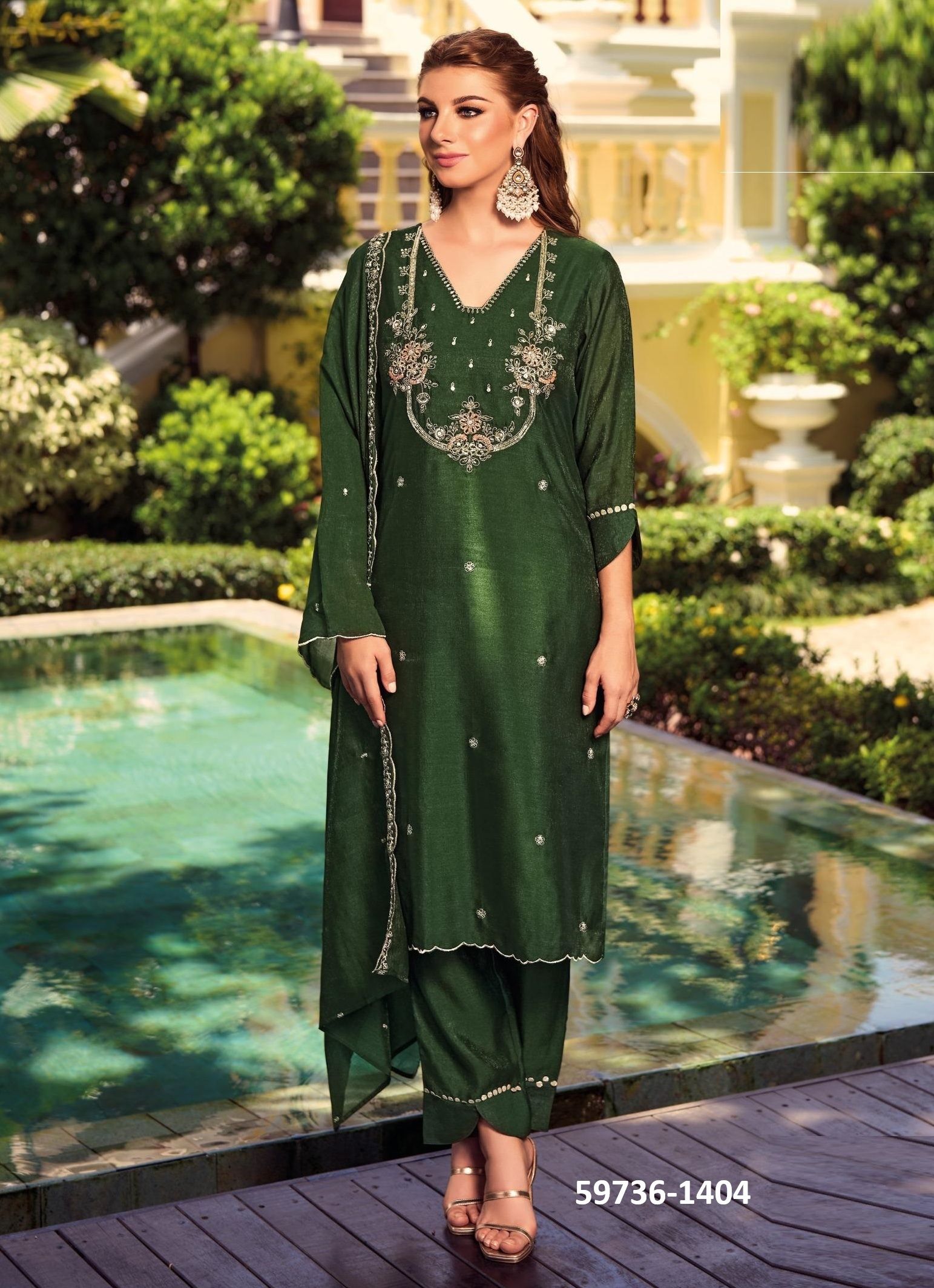 NOOR 2 - Catalog # 59736 (Set of 6 Readymade Salwar Suits) by Brand LADY LEELA