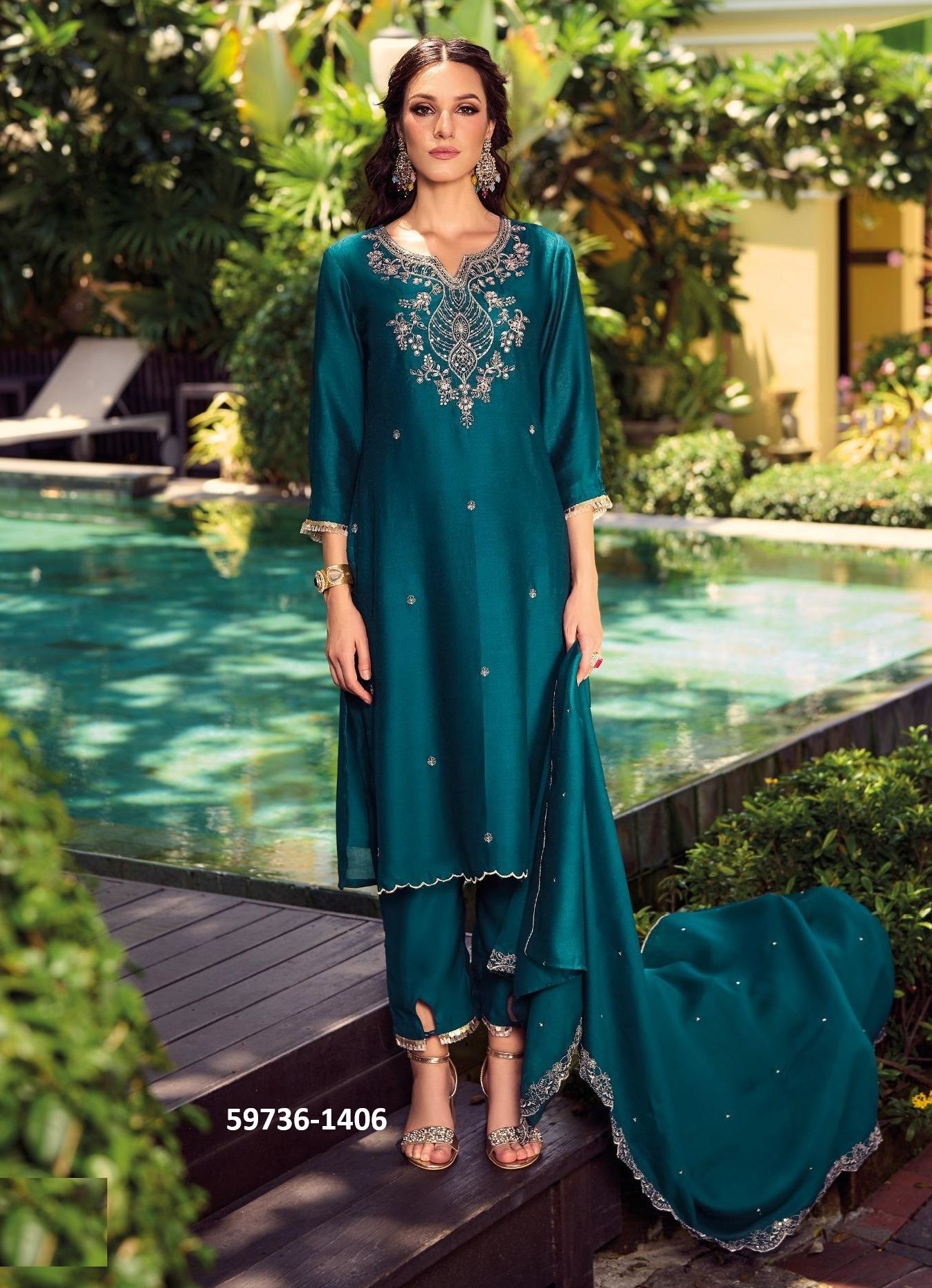 NOOR 2 - Catalog # 59736 (Set of 6 Readymade Salwar Suits) by Brand LADY LEELA