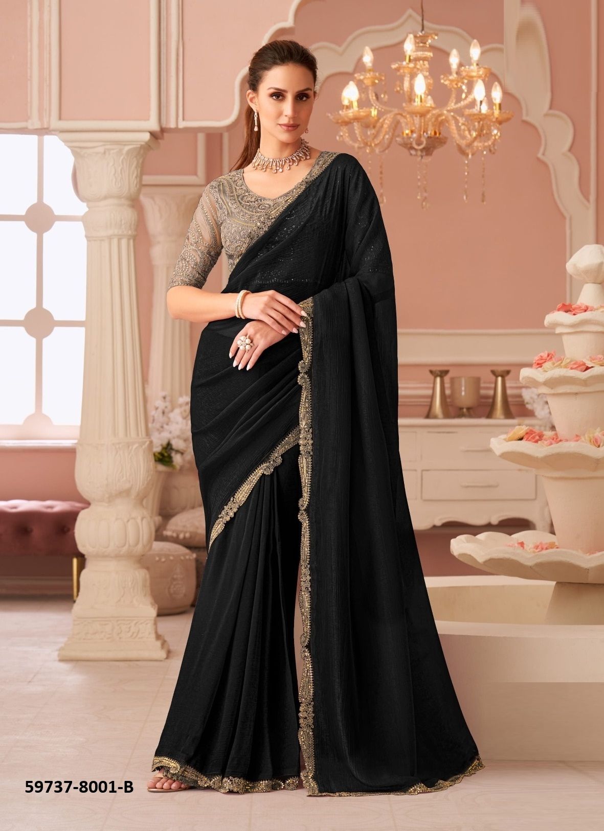 SALSA STYLE 8001 & 8002 - Catalog # 59737 (Set of 12 Sarees) by Brand THE FASHION HUB