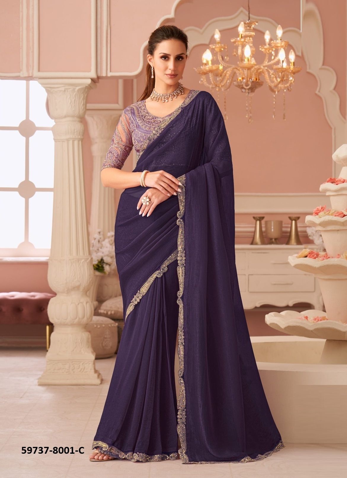 SALSA STYLE 8001 & 8002 - Catalog # 59737 (Set of 12 Sarees) by Brand THE FASHION HUB