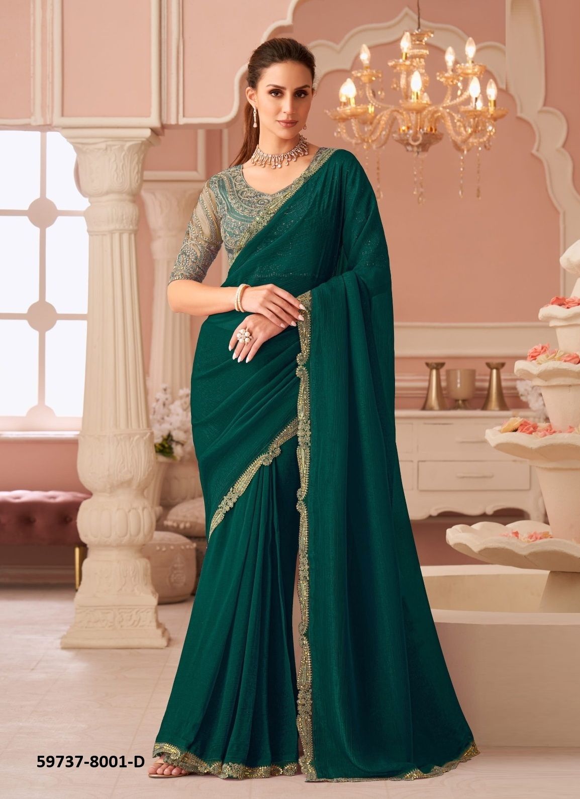 SALSA STYLE 8001 & 8002 - Catalog # 59737 (Set of 12 Sarees) by Brand THE FASHION HUB