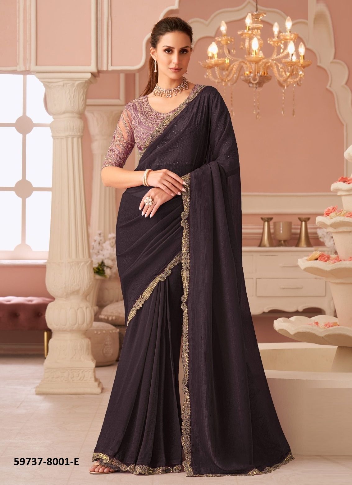 SALSA STYLE 8001 & 8002 - Catalog # 59737 (Set of 12 Sarees) by Brand THE FASHION HUB