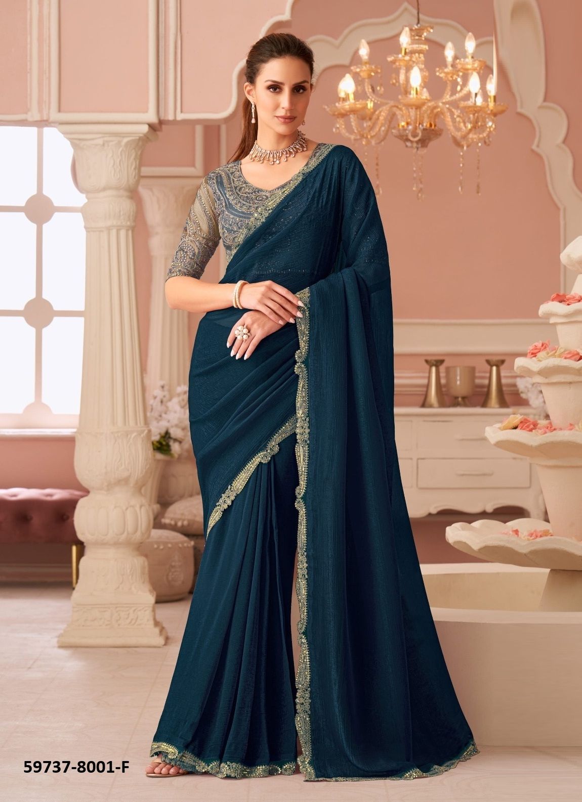 SALSA STYLE 8001 & 8002 - Catalog # 59737 (Set of 12 Sarees) by Brand THE FASHION HUB