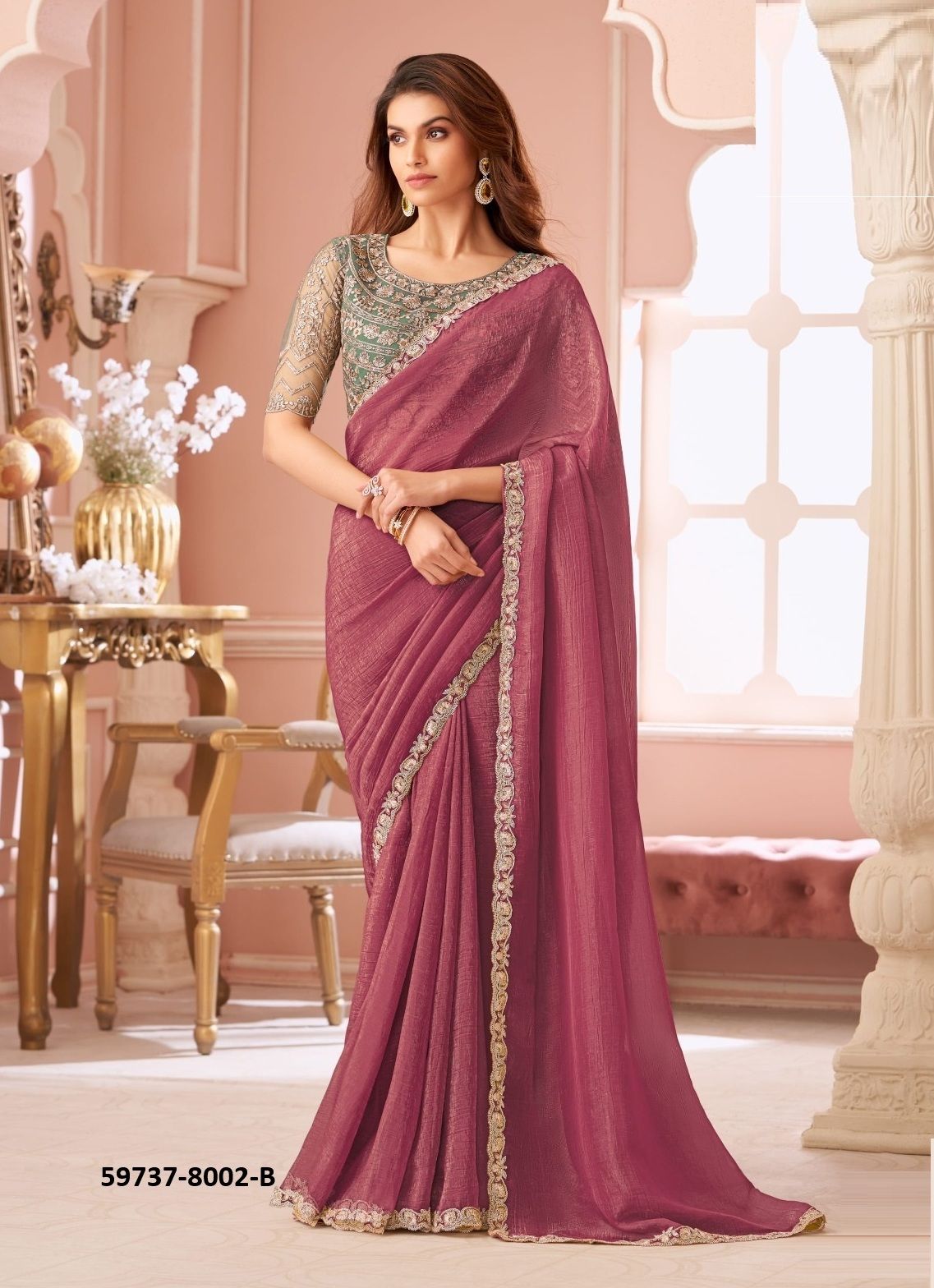 SALSA STYLE 8001 & 8002 - Catalog # 59737 (Set of 12 Sarees) by Brand THE FASHION HUB