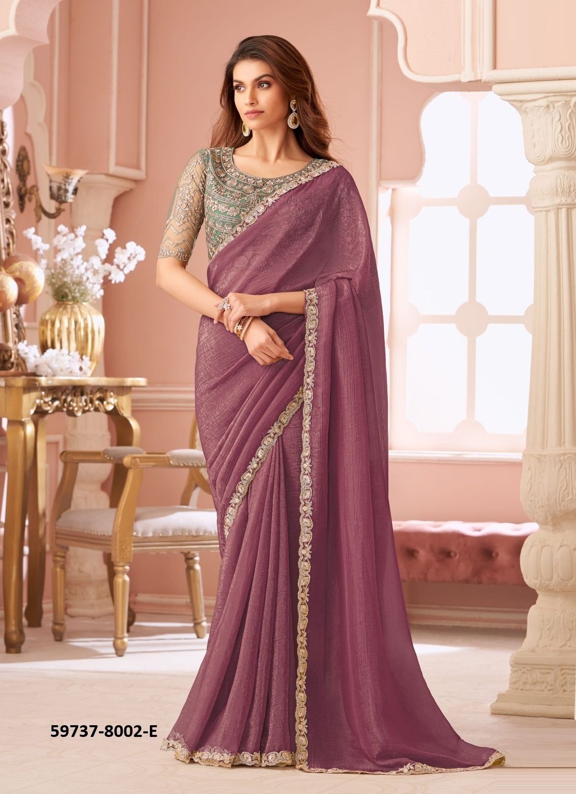 SALSA STYLE 8001 & 8002 - Catalog # 59737 (Set of 12 Sarees) by Brand THE FASHION HUB