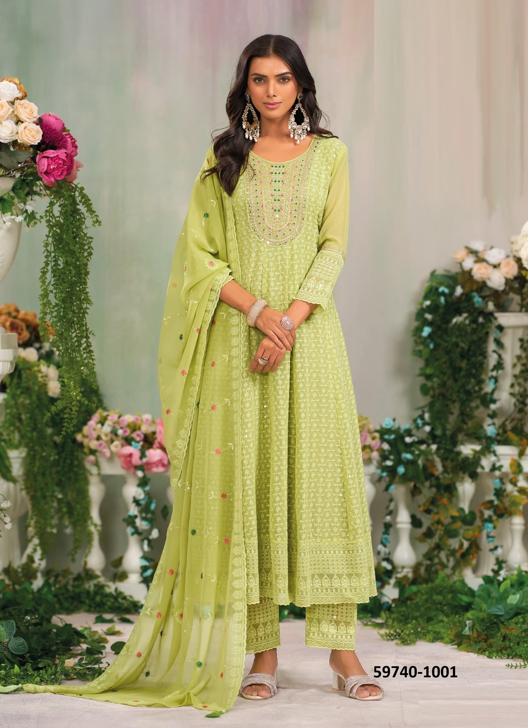 SHEHZADI 4 - Catalog # 59740 (Set of 4 Readymade Salwar Suits) by Brand RANGOON SHEHZADI 4 - Catalog # 59740 (Set of 4 Readymade Salwar Suits) by Brand RANGOON