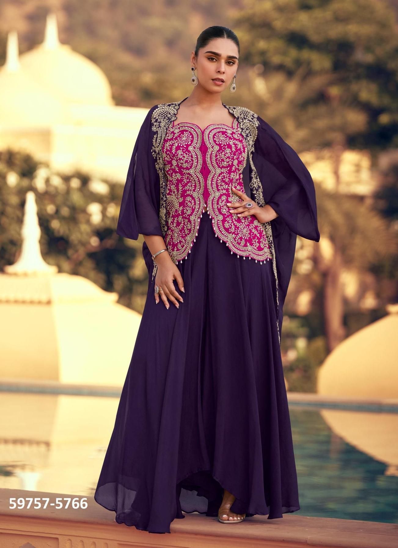 PANIHARI - Catalog # 59757 (Set of 3 Indo-Western Outfits) by Brand SAYURI DESIGNER