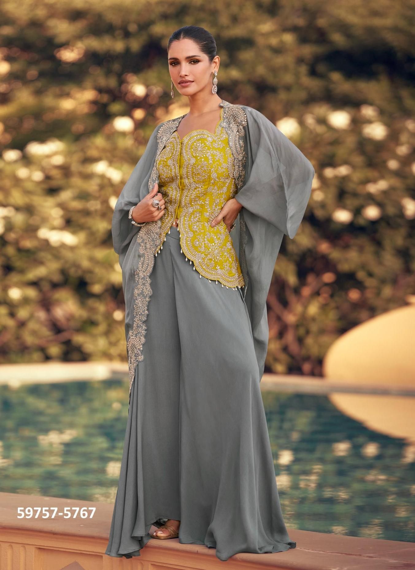 PANIHARI - Catalog # 59757 (Set of 3 Indo-Western Outfits) by Brand SAYURI DESIGNER