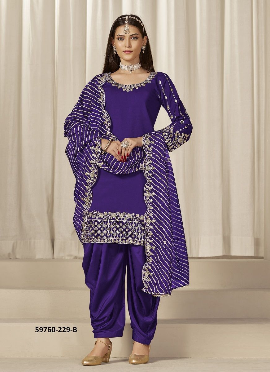 AANAYA 229 - Catalog # 59760 (Set of 4 Readymade Salwar Suits) by Brand AABHARAN