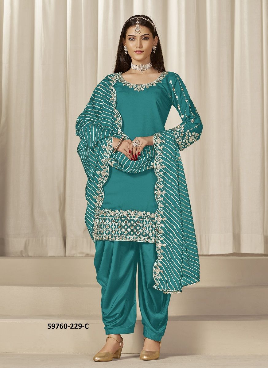 AANAYA 229 - Catalog # 59760 (Set of 4 Readymade Salwar Suits) by Brand AABHARAN