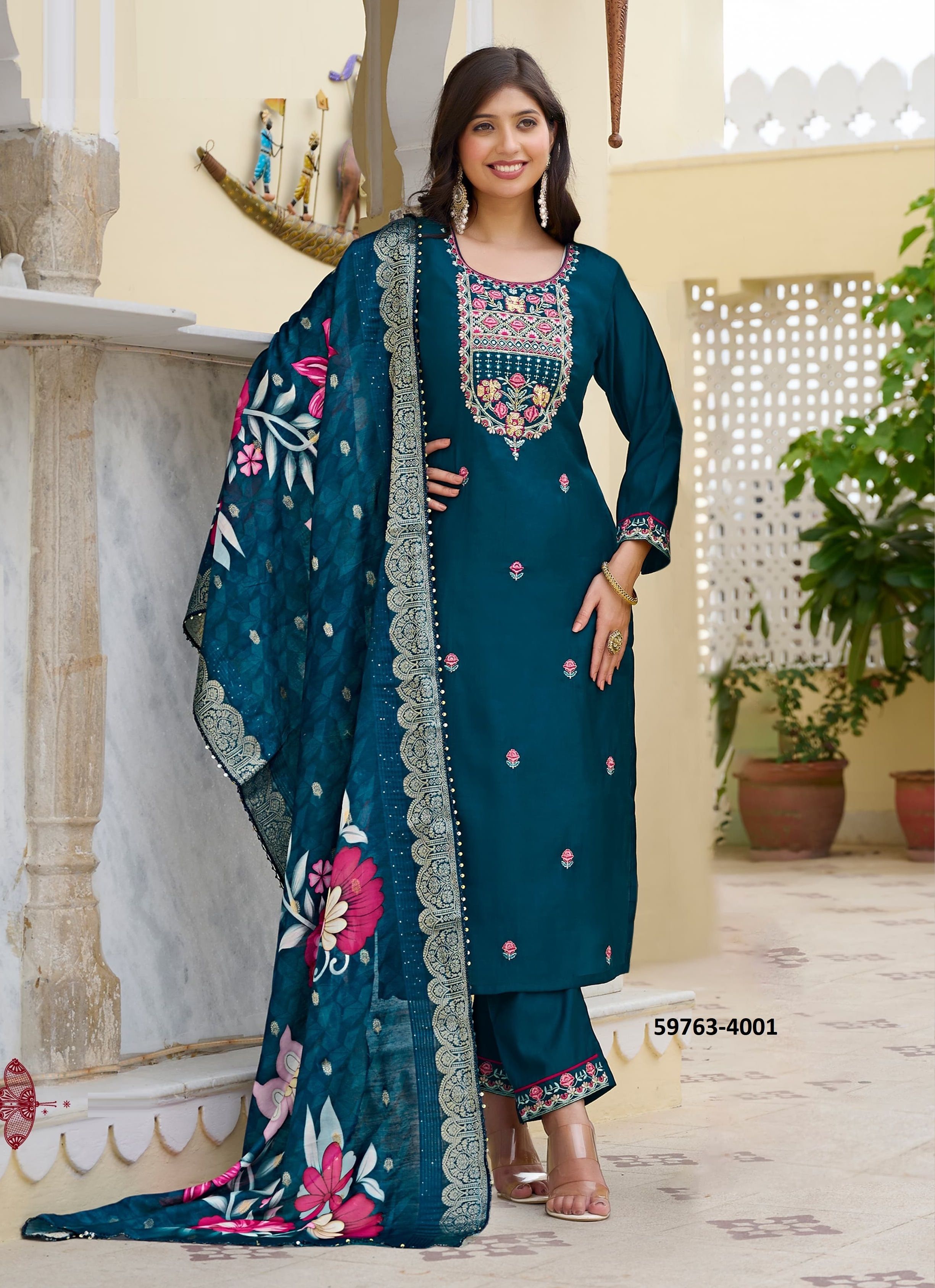 NORA 4 - Catalog # 59763 (Set of 6 Readymade Salwar Suits) by Brand KARISSA NORA 4 - Catalog # 59763 (Set of 6 Readymade Salwar Suits) by Brand KARISSA