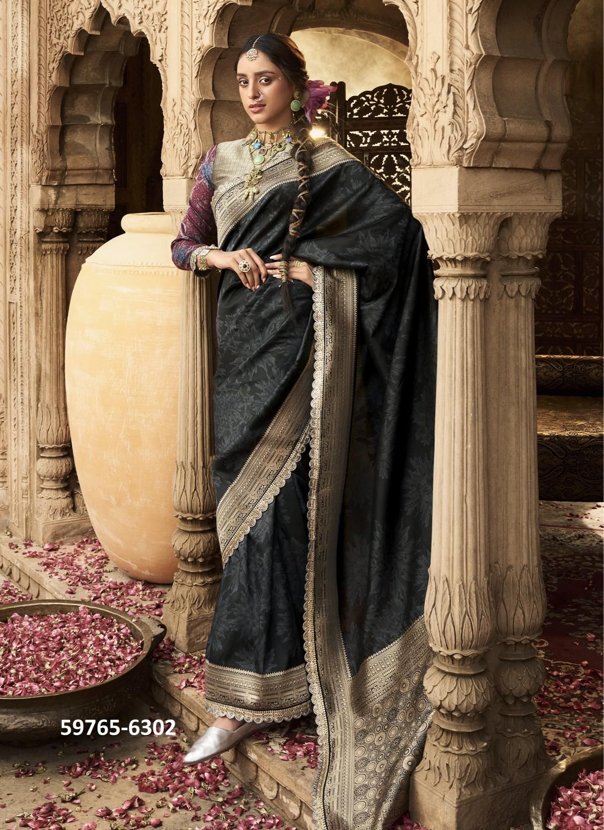 KALAYA SILK - Catalog # 59765 (Set of 5 Sarees) by Brand KIRA FASHIONS