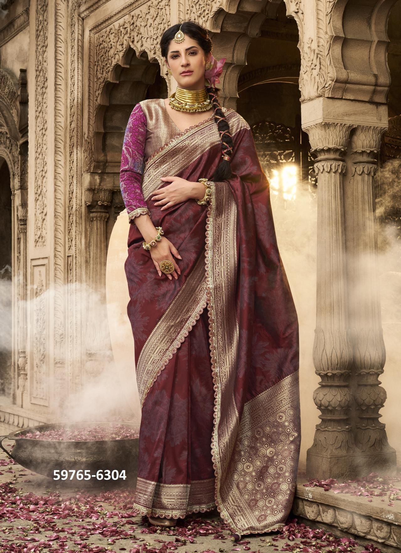 KALAYA SILK - Catalog # 59765 (Set of 5 Sarees) by Brand KIRA FASHIONS