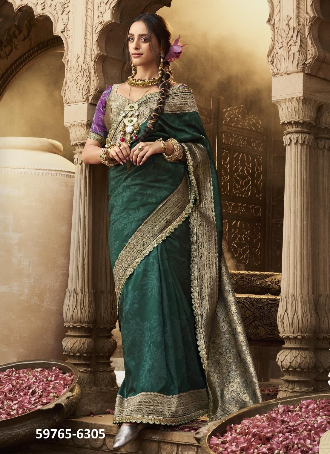 KALAYA SILK - Catalog # 59765 (Set of 5 Sarees) by Brand KIRA FASHIONS