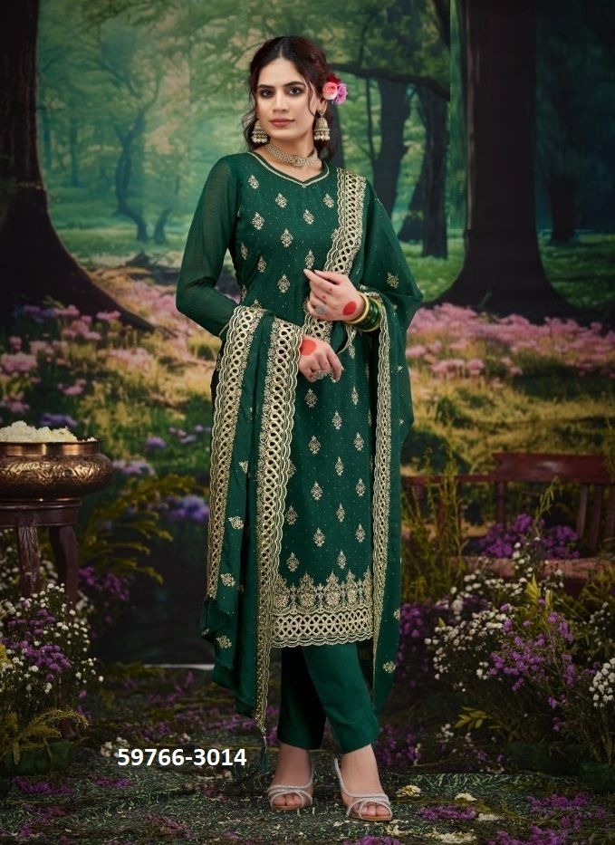 IRIA - Catalog # 59766 (Set of 4 Semi-Stitched / Un-Stitched Suits) by Brand FOUR DOTS