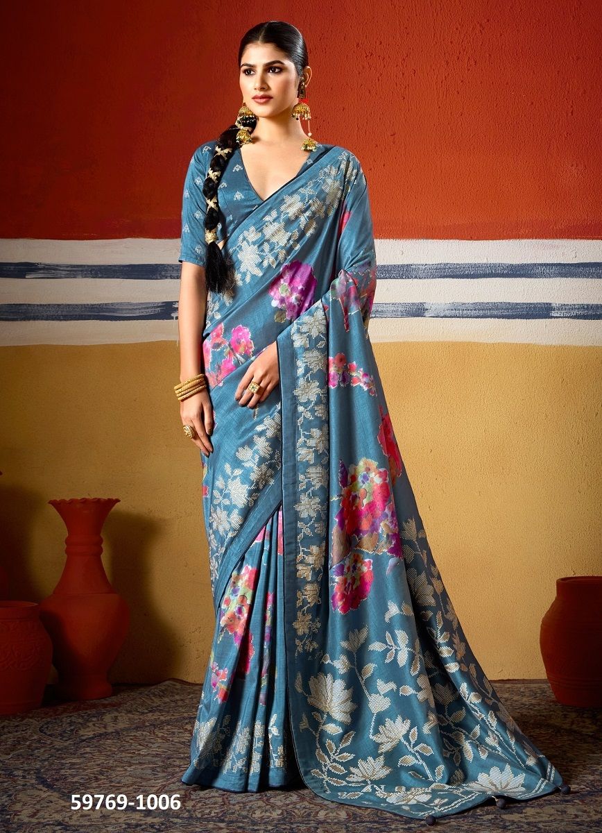 CASAMIA - Catalog # 59769 (Set of 6 Sarees) by Brand SHUBH SHREE CREATIONS