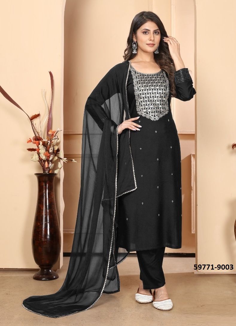 RASHMI 1 - Catalog # 59771 (Set of 4 Readymade Salwar Suits) by Brand MEHERIYA