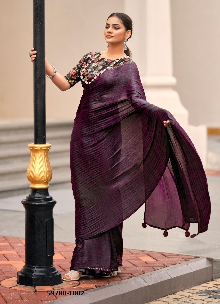 TARNA - Catalog # 59780 (Set of 10 Sarees) by Brand SR SAREES