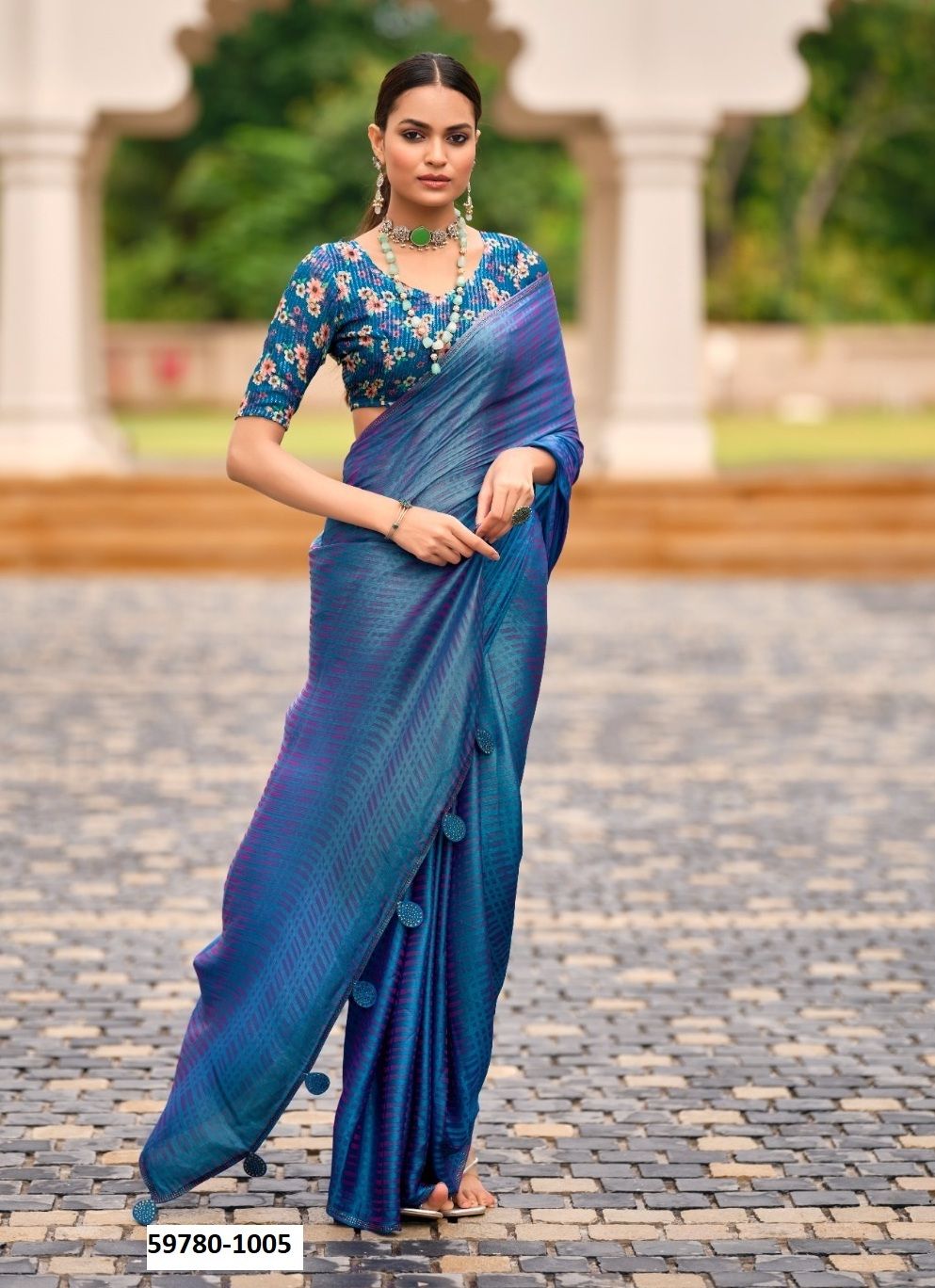 TARNA - Catalog # 59780 (Set of 10 Sarees) by Brand SR SAREES