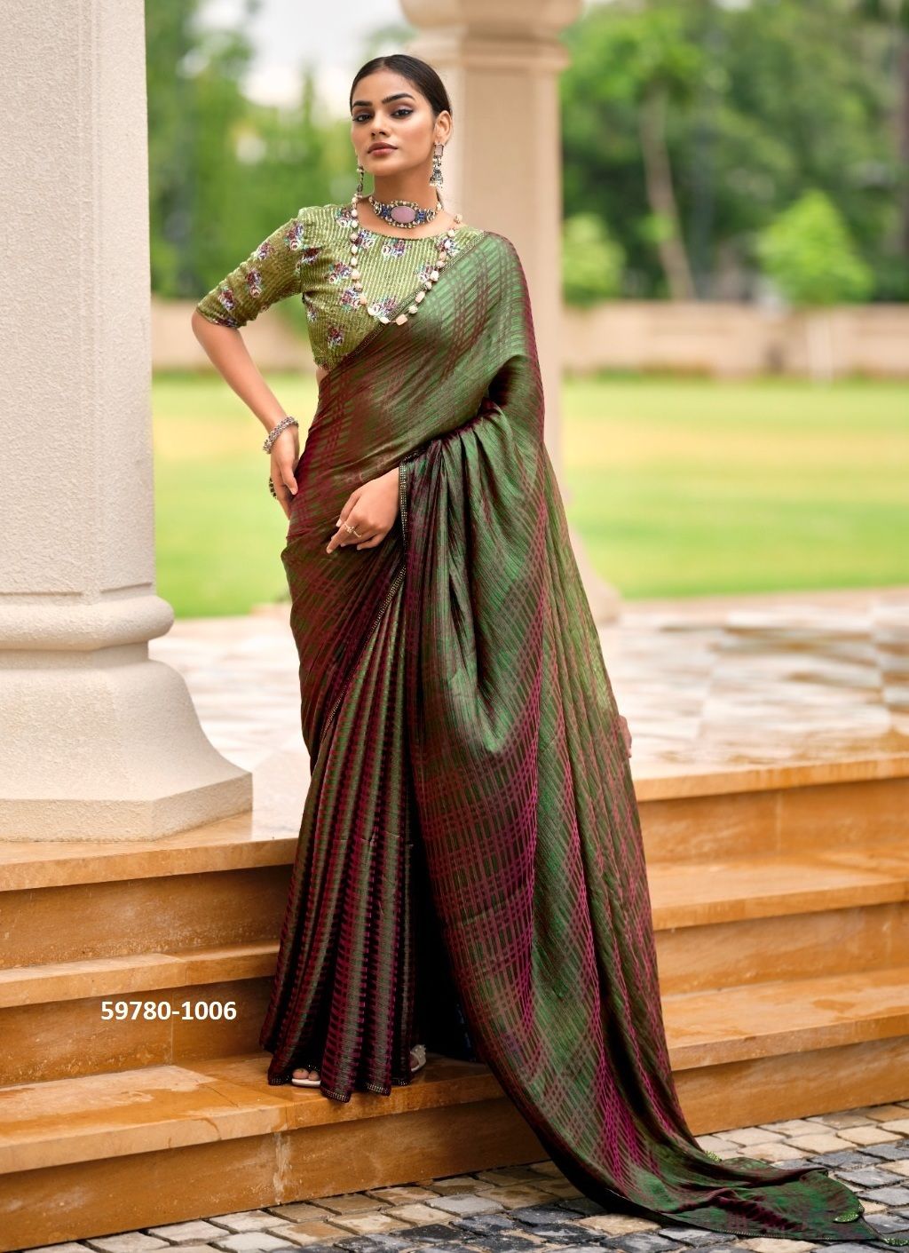 TARNA - Catalog # 59780 (Set of 10 Sarees) by Brand SR SAREES