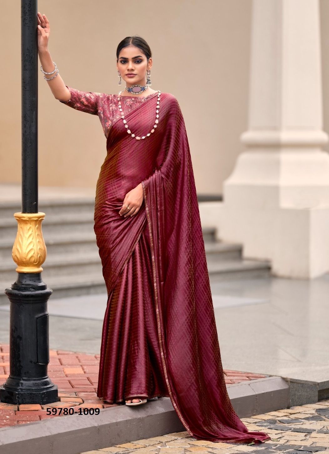 TARNA - Catalog # 59780 (Set of 10 Sarees) by Brand SR SAREES