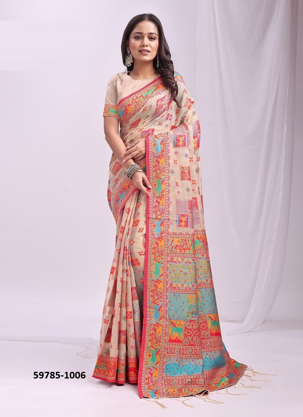 VASTRALOOM - Catalog # 59785 (Set of 6 Sarees) by Brand AABHARAN