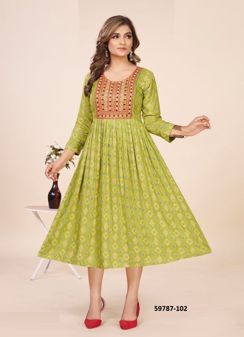OSSM - Catalog # 59787 (Set of 6 Readymade Women's Kurtis / Tops) by Brand DEE CEE