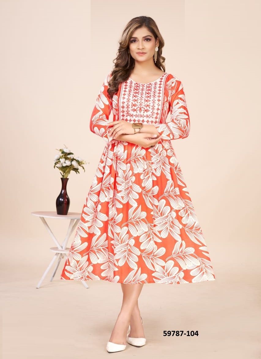OSSM - Catalog # 59787 (Set of 6 Readymade Women's Kurtis / Tops) by Brand DEE CEE