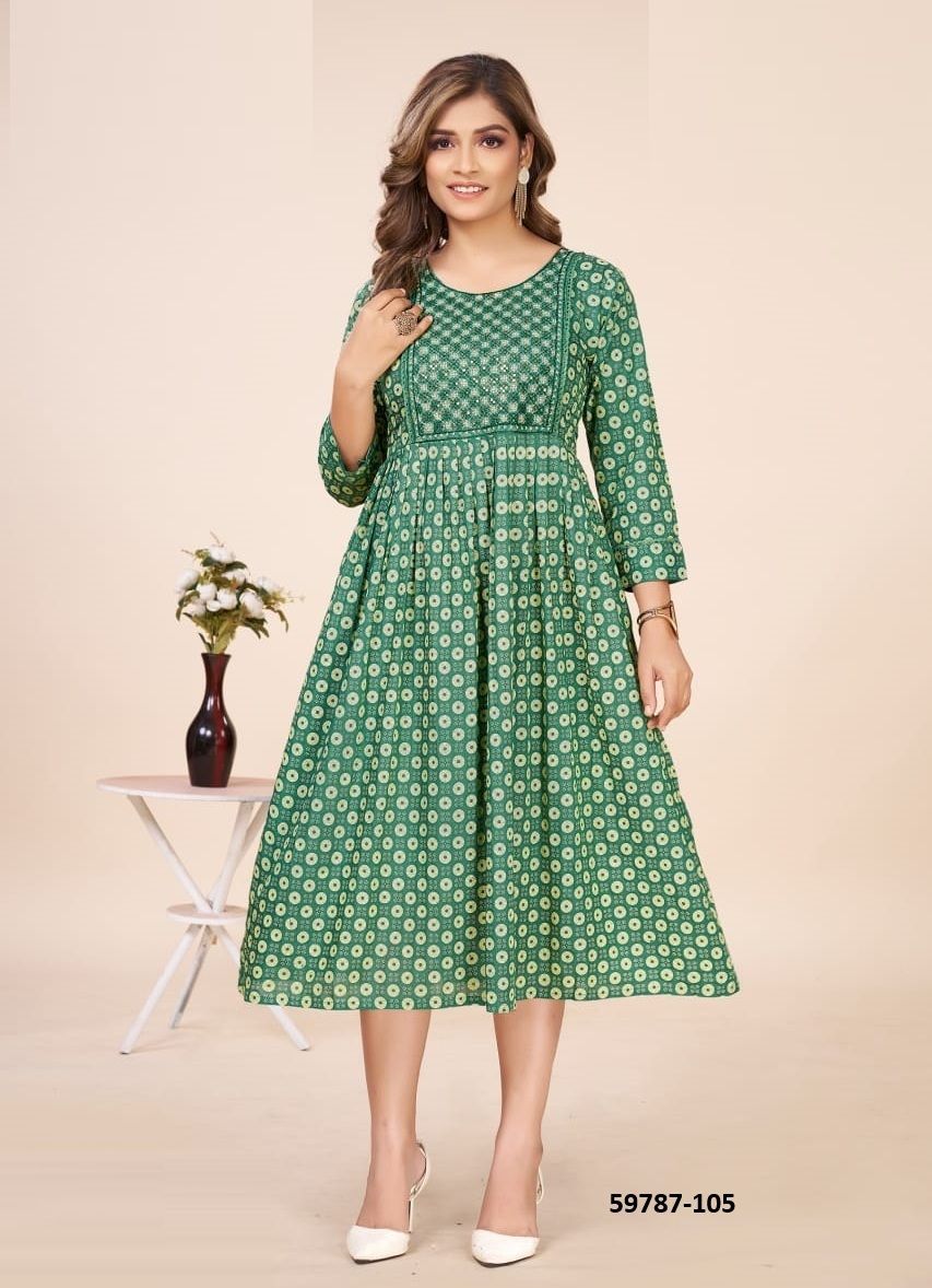 OSSM - Catalog # 59787 (Set of 6 Readymade Women's Kurtis / Tops) by Brand DEE CEE