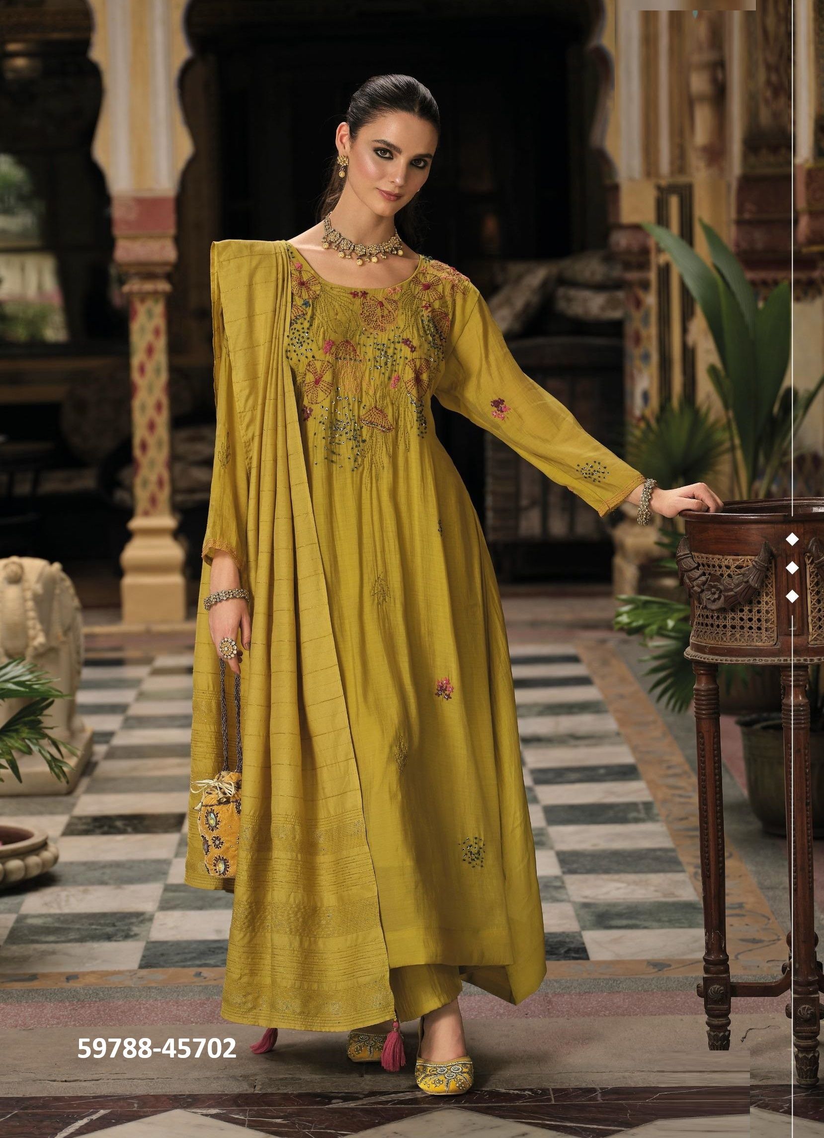 MEHER - Catalog # 59788 (Set of 4 Readymade Salwar Suits) by Brand KAILEE FASHIONS