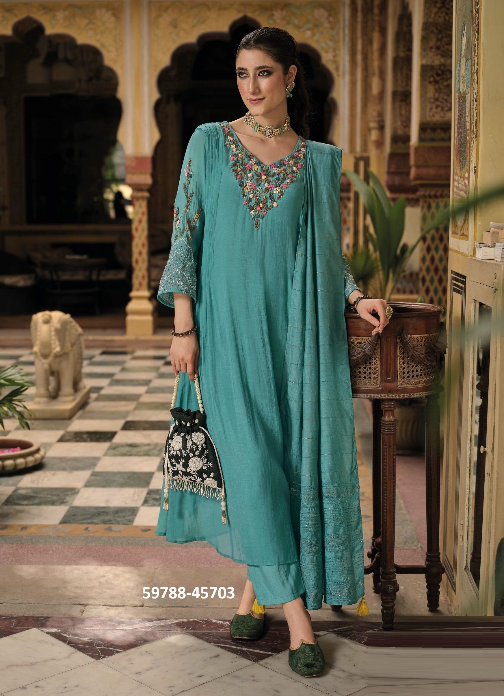 MEHER - Catalog # 59788 (Set of 4 Readymade Salwar Suits) by Brand KAILEE FASHIONS