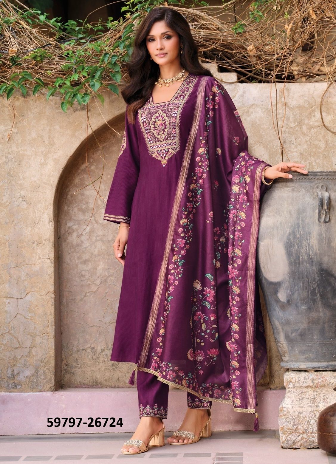 BERLIN - Catalog # 59797 (Set of 4 Readymade Salwar Suits) by Brand LILY & LALI