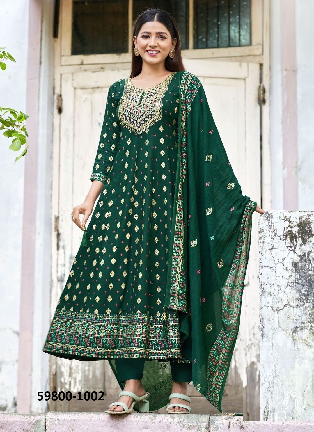 SAMAIRA - Catalog # 59800 (Set of 4 Readymade Salwar Suits) by Brand BLUE HILLS