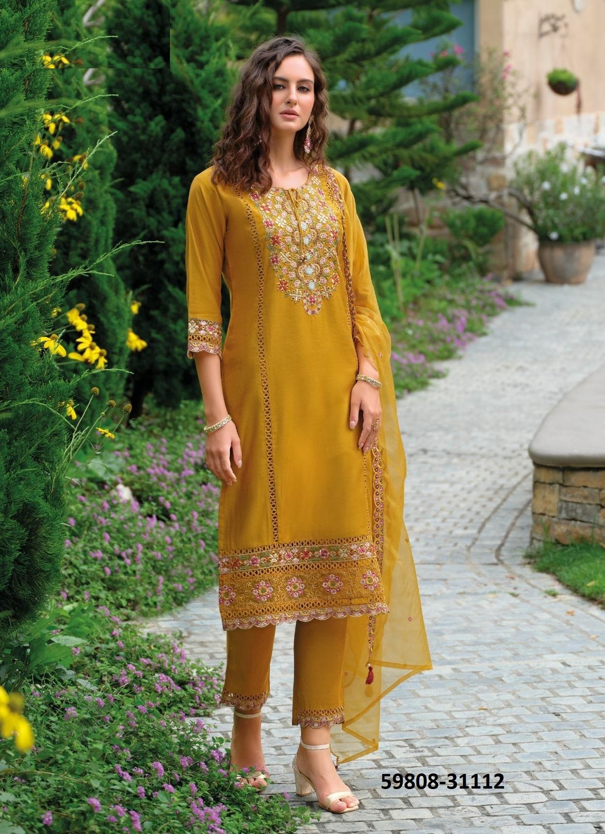 RUTBAA - Catalog # 59808 (Set of 6 Readymade Salwar Suits) by Brand LADY LEELA