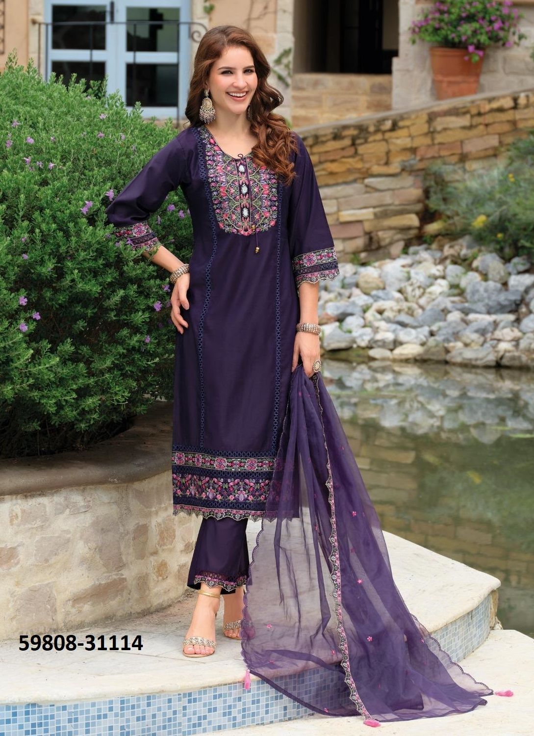 RUTBAA - Catalog # 59808 (Set of 6 Readymade Salwar Suits) by Brand LADY LEELA