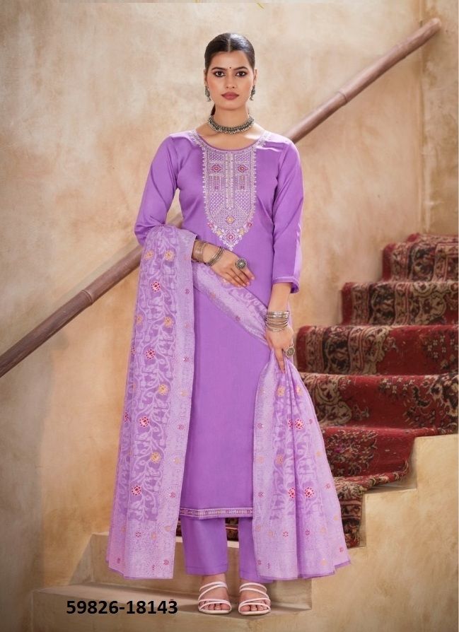 AAS EDITION 1 - Catalog # 59826 (Set of 6 Readymade Salwar Suits) by Brand KALARANG